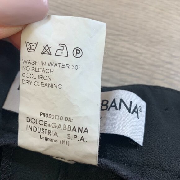 Dolce & Gabbana Black Wide Leg Cotton Trouser Pants - Picture 8 of 13